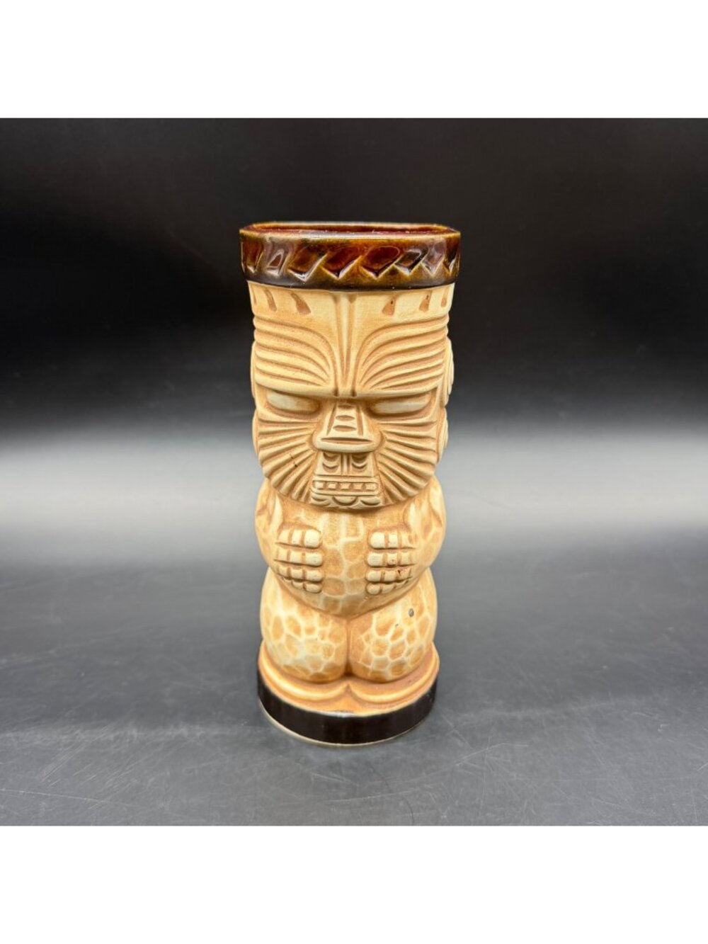 Vintage Tiki Mug Hawaiian Otagiri Japan Ceramic Polynesian Tropical Brown